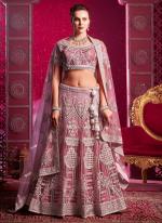 Premium Net Pink Bridal Wear Sequins Work Lehenga Choli